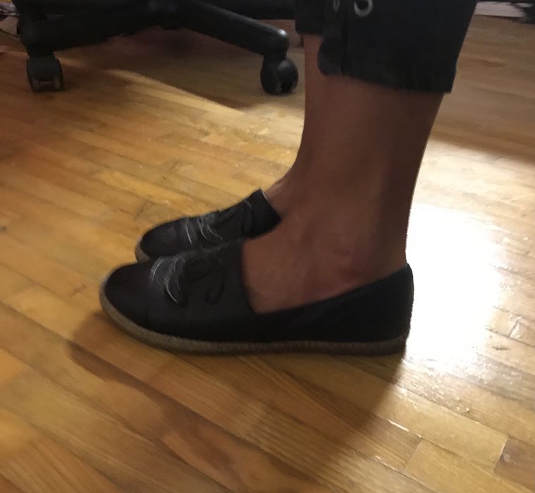 Продам черные кожаные эспадрильи со значком Chanel, 37 размер