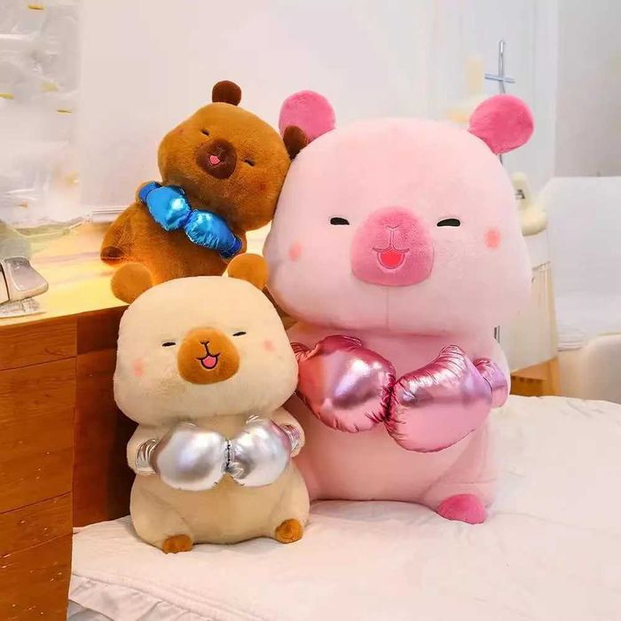 Мягкая игрушка Капибара боксер, 45 см, в наличии различные цвета