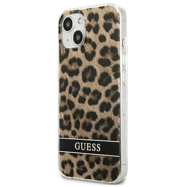 Guess Etui Ochronne iPhone 13 Mini 5,4" Brązowe Lampart Hardcase