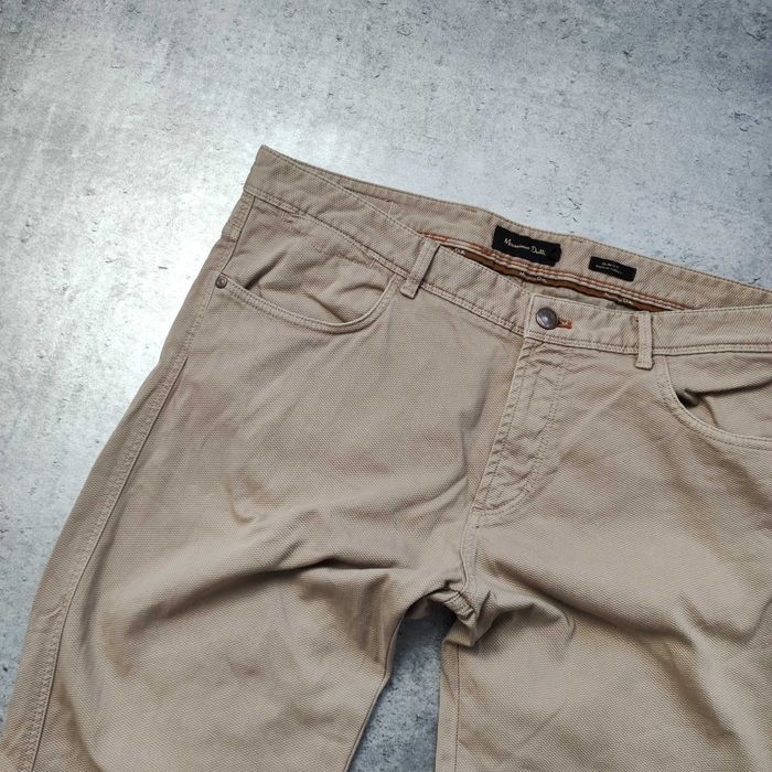 MĘSKIE Eleganckie Spodnie Chino Slim Italy Massimo Dutti Pique Beżowe