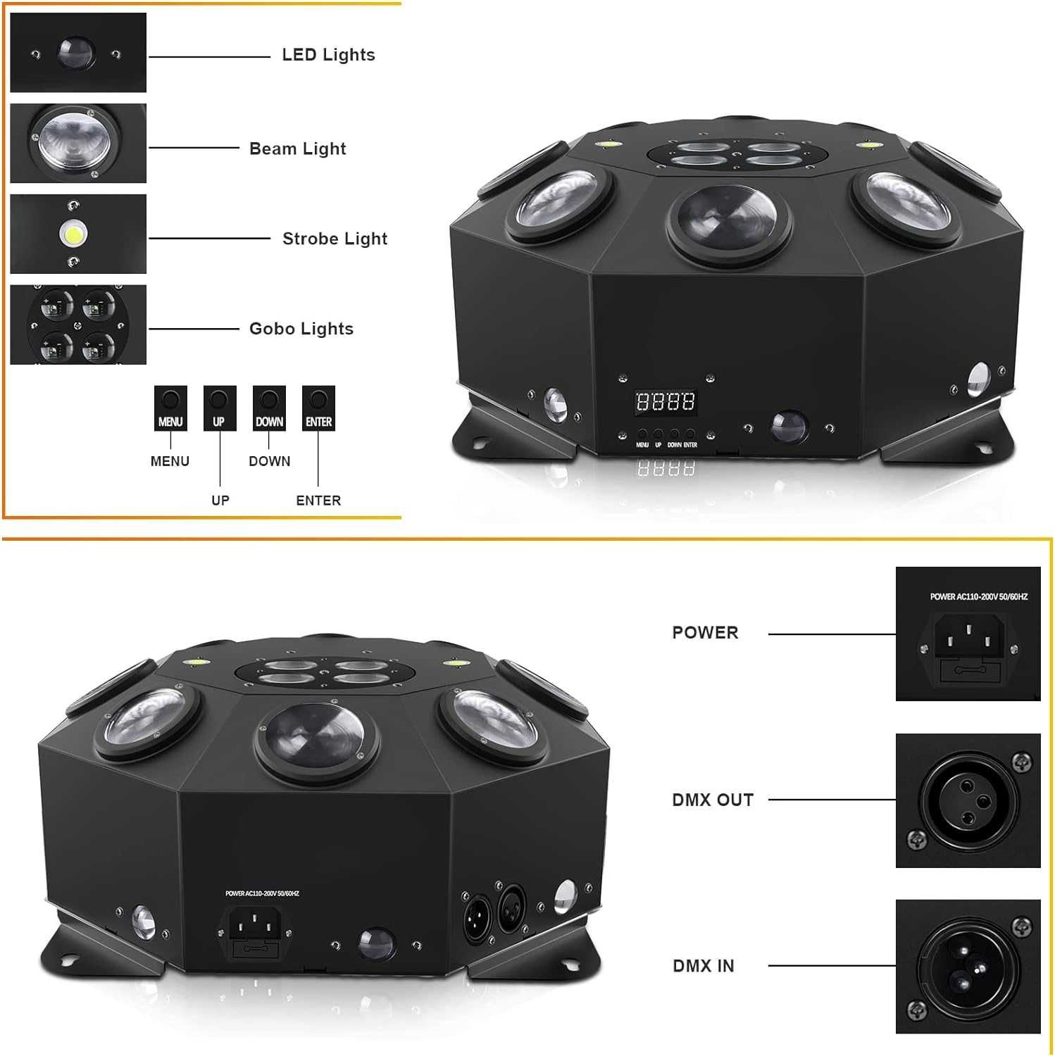 LAMPA LED 100W ruchowma DMX512 RGB 5w1