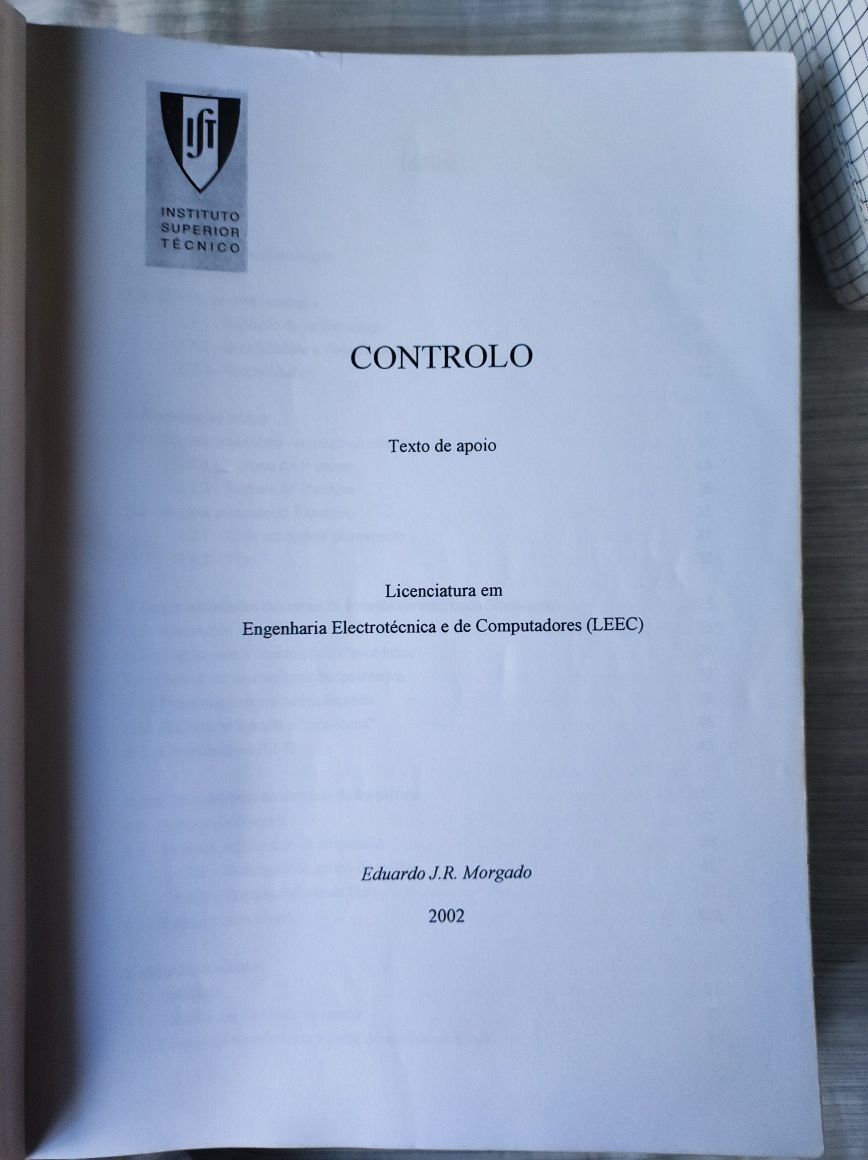 Livro IST - Controlo para Licenciatura Eng Electrotécnica e Computador