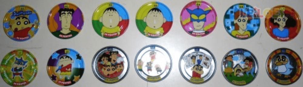 Lote de 29 Tazos + 2 Apanhadores Shin Chan Bollycao