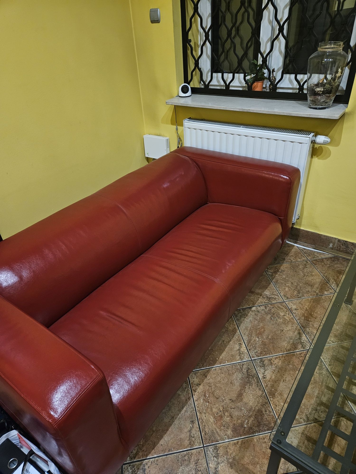 Sofa eko skóra czerwona