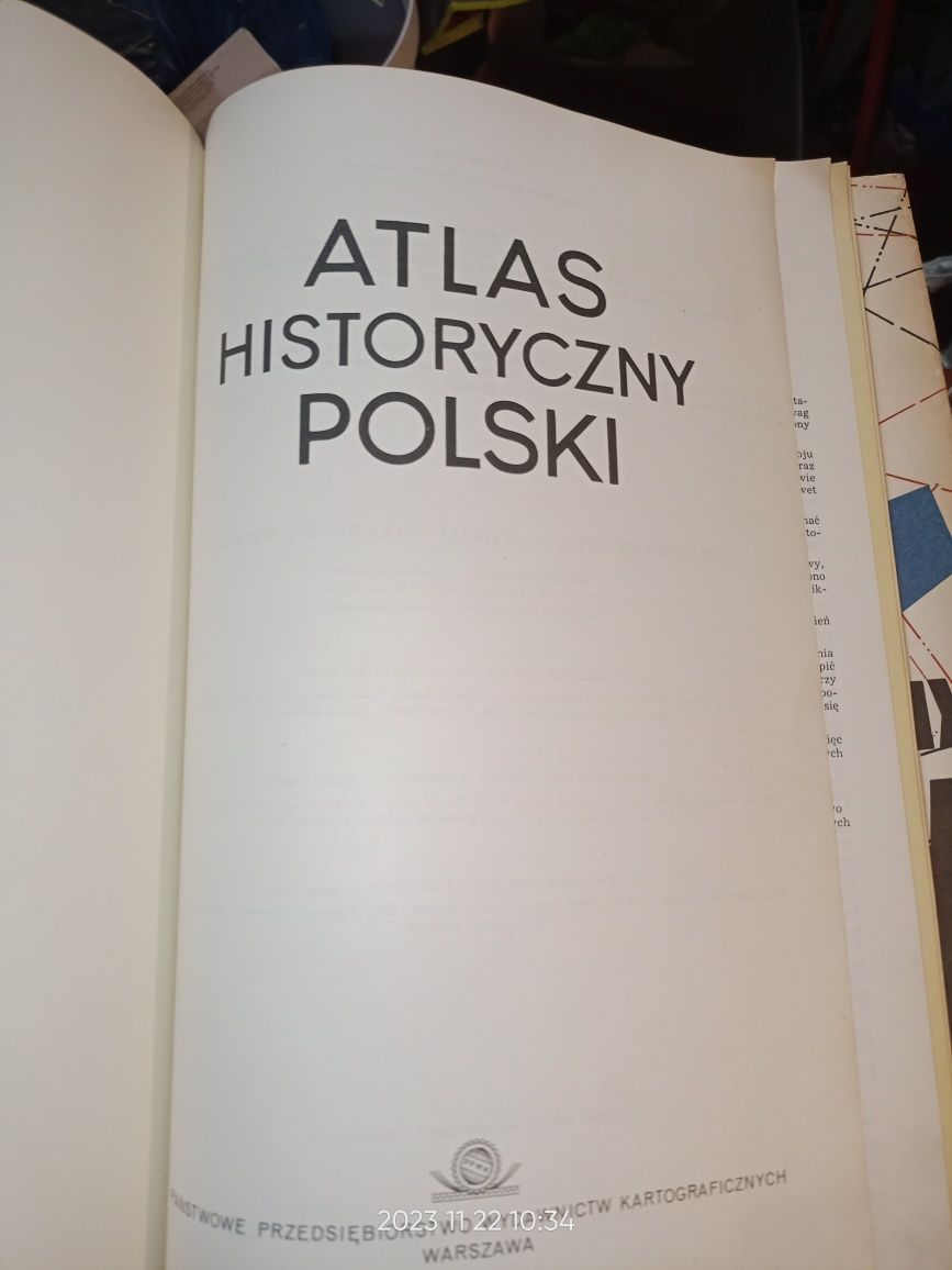 Atlas historyczny Polski wydany - 1967. stare książki prl.