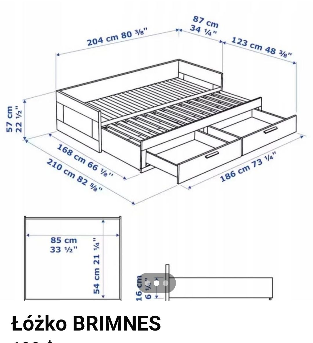 Łóżko Brimnes ikea rozkładane