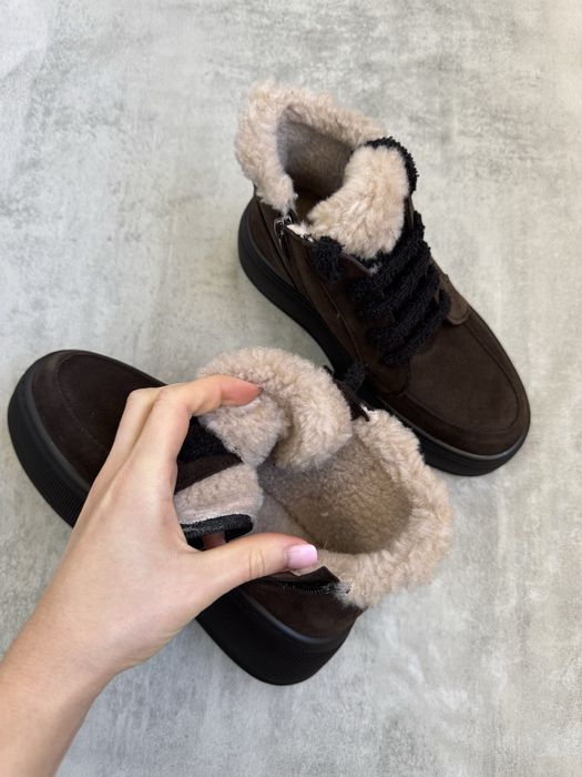 Зимові хайтопи черевики натуральний замш