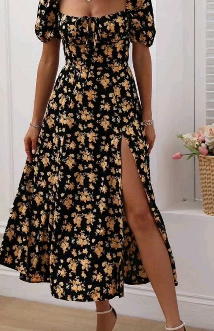 Vestido floral comprido