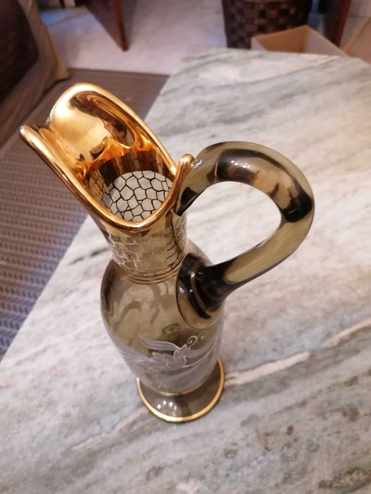 Decantador / Licoreira com 6 copos de cristal