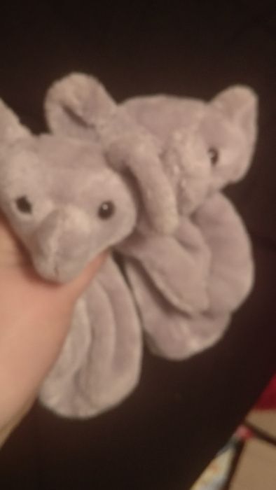 мягкая игрушка слон серый 2шт на липучке типа сумочки чехол слоник