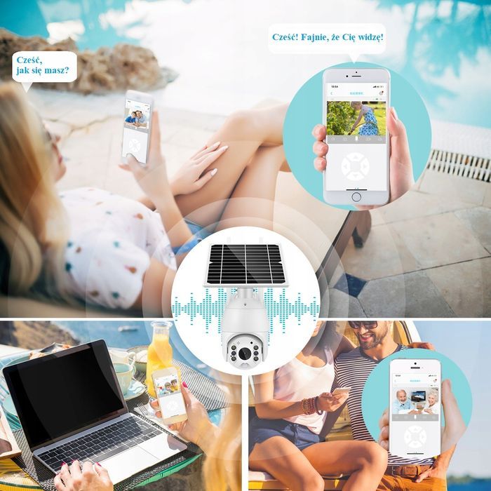 Kamera Solarna Zewnętrzna Obrotowa IP Wifi Full HD