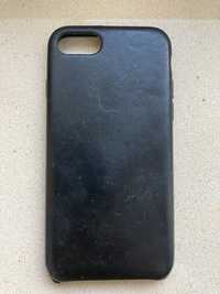 Capa em pele preta iPhone 7, 8, SE 2020 | iPhone leather case black