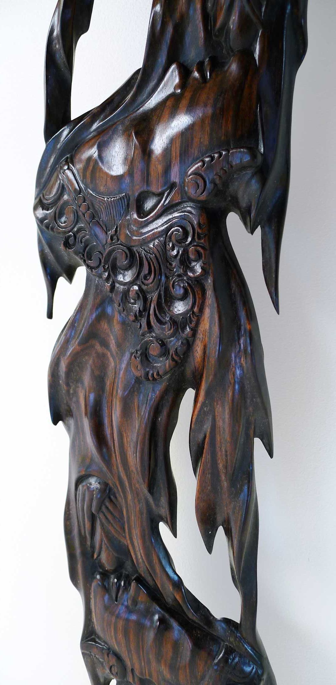 egzotyczna rzeźba Shiva figurka z drewna hebanowego antyk