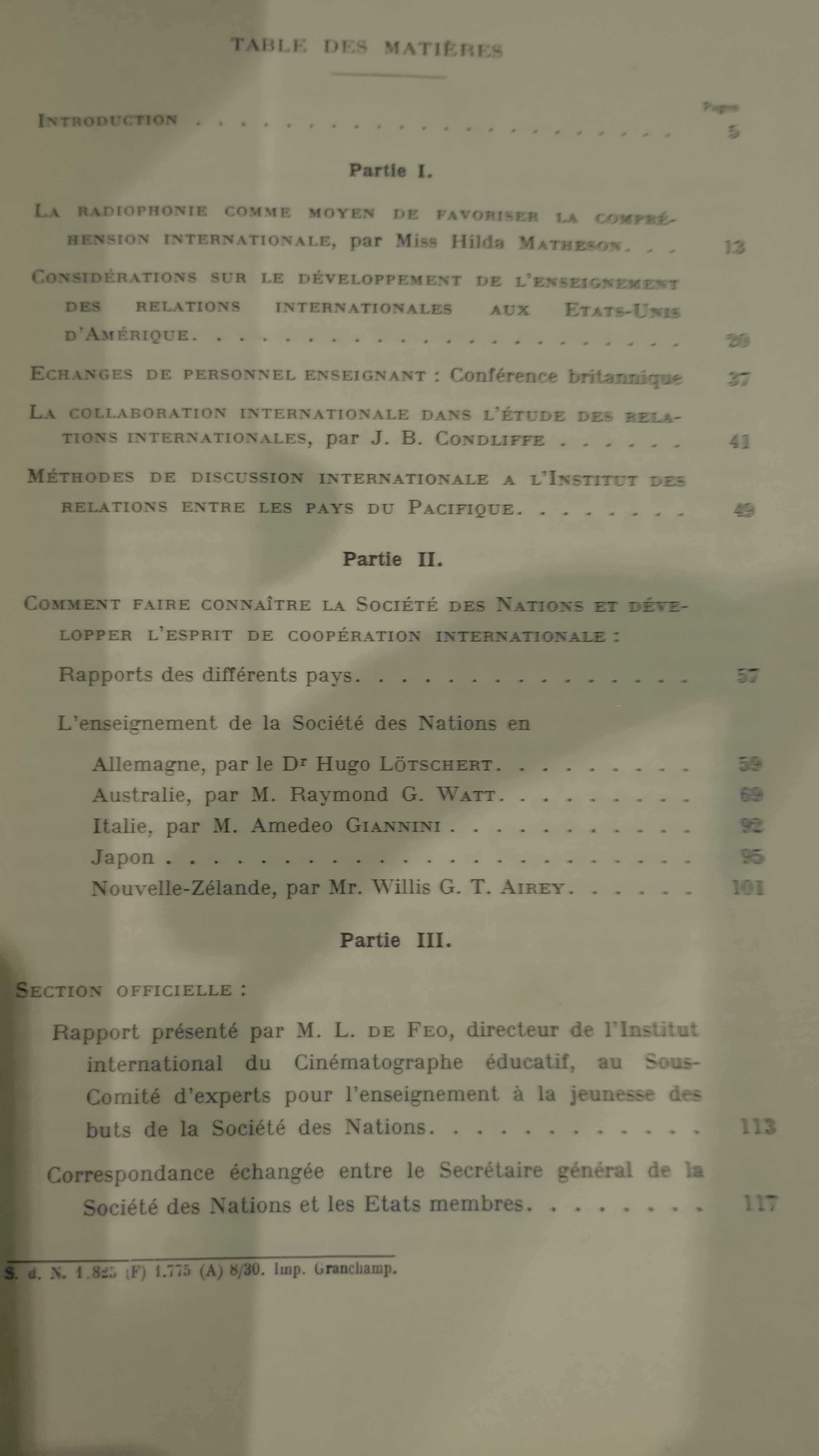 Recueil pédagogique "Société des Nations" (1930)