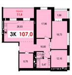 3к квартира з терасою 107 м² - можливий ОБМІН на авто або будматеріали