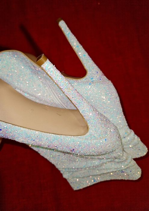 42 43 Блискучі ботильйони білі сапожки жіночі високий каблук