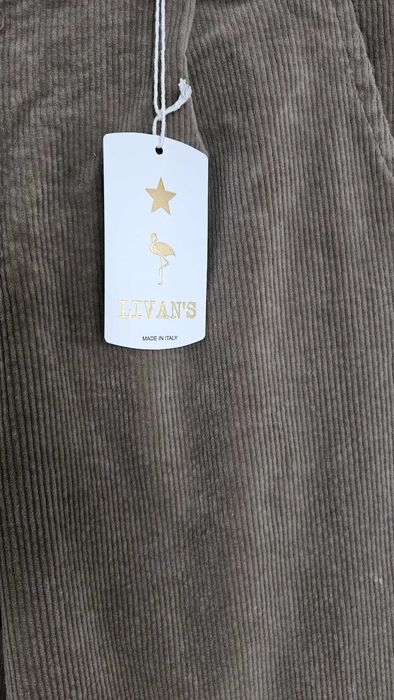 Spodnie damskie LIVANS sztruksowe szare balloon cygaretki uni