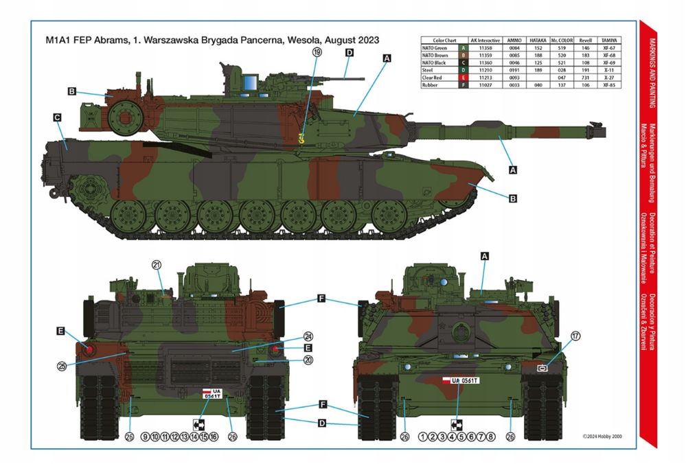 Czołg M1A1 FEP Abrams Polish Army MBT model 35007 Hobby 2000