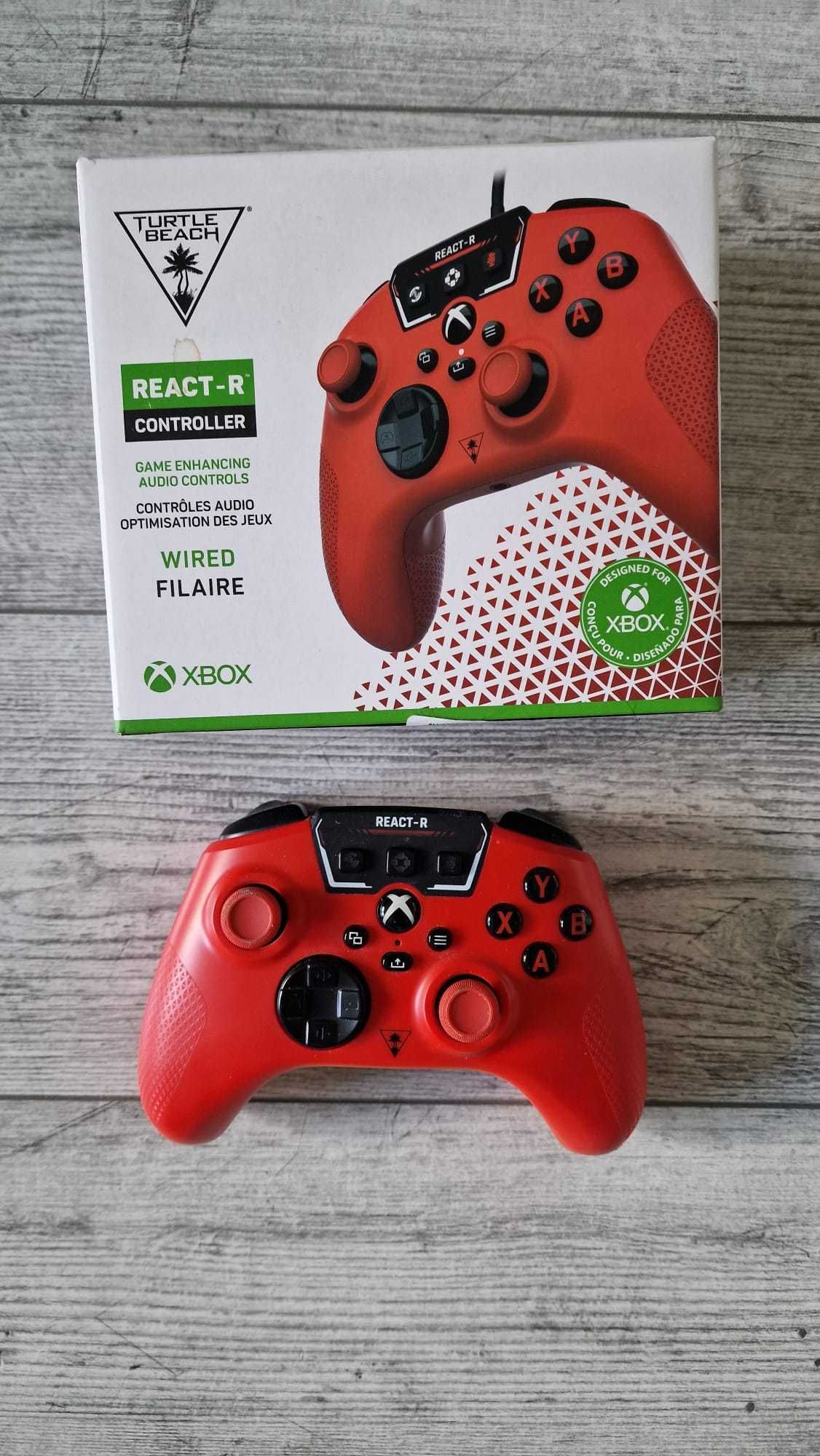 Turtle Beach React-R Czerwony przewodowy pad Xbox Series X|S, One, PC