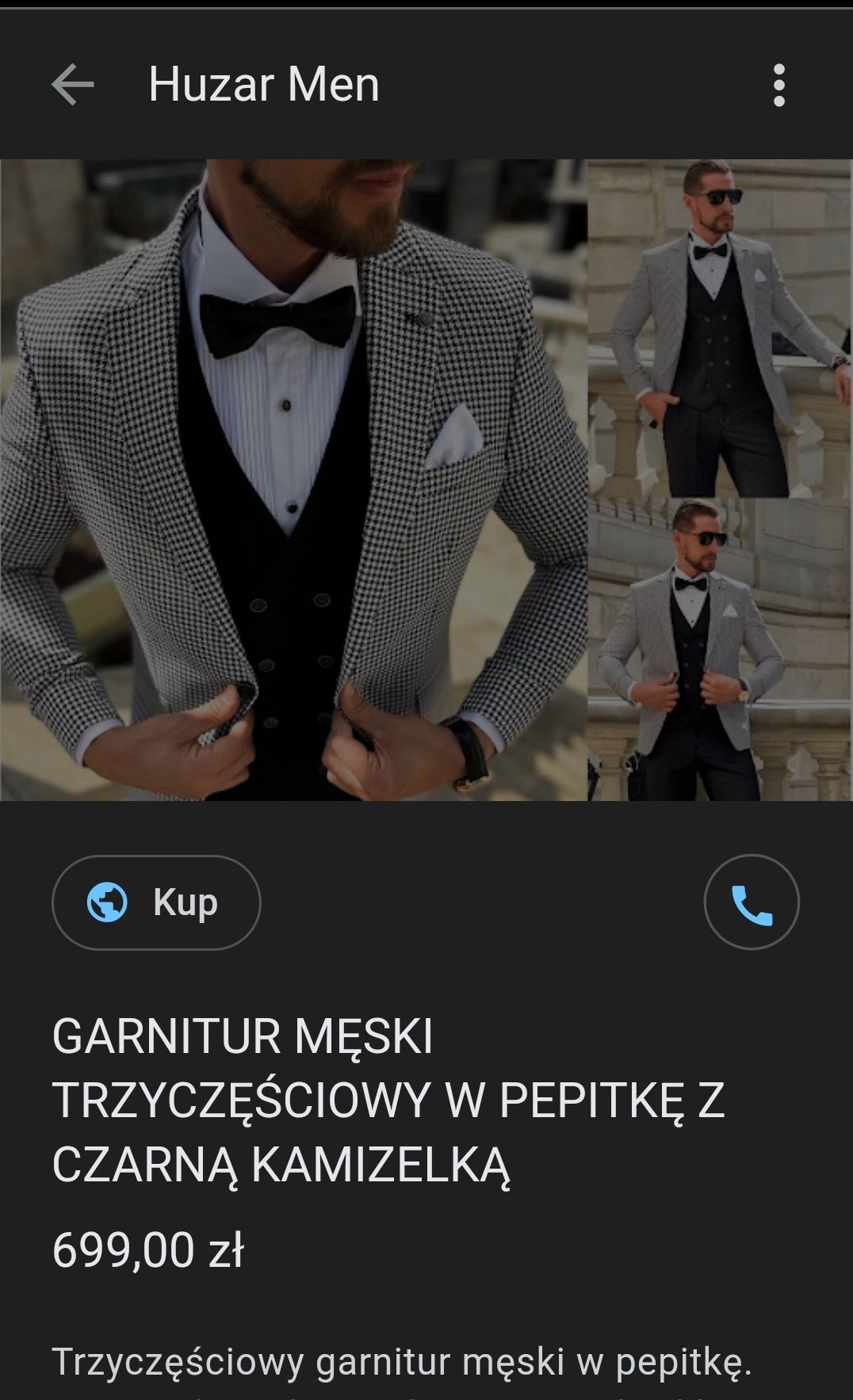 Garnitur Huzar Men rozm 48