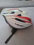 Kask rowerowy biało-czerwony