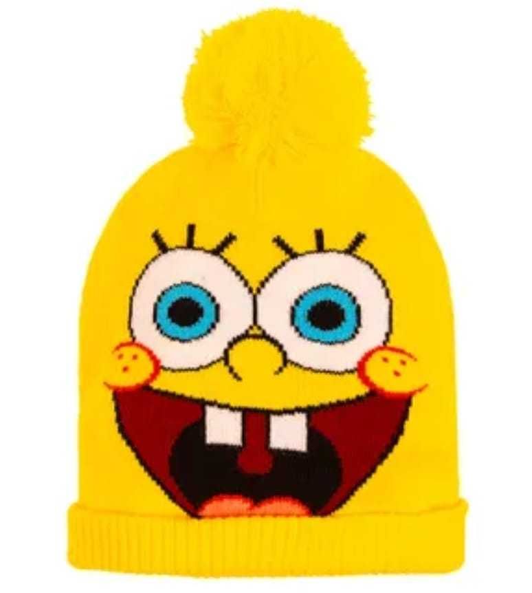 Czapka chłopięca z pomponem, żółta, SpongeBob, Cool Club