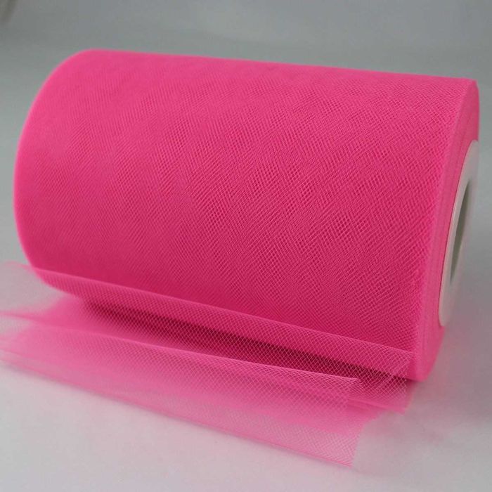Tiul na rolce karton 48 rolek 100mx48szt 15cm różowy nylonowy do Tutu