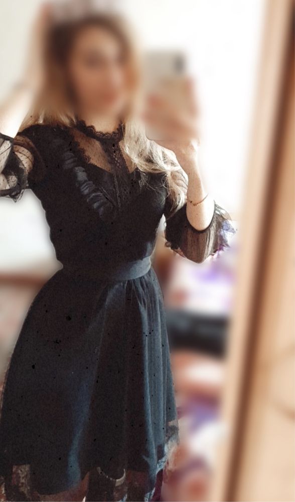 Нова фатинова чорна двошарова сукня