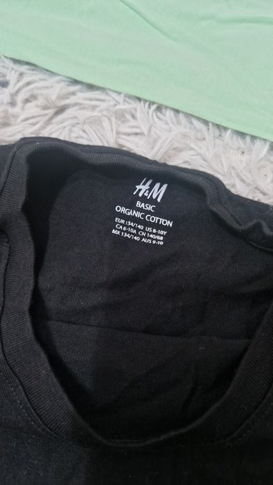 Nowy 3-pak bluzek basic H&M 134/140cm