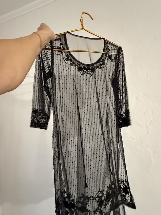 Пляжна накидка прозора в бісері