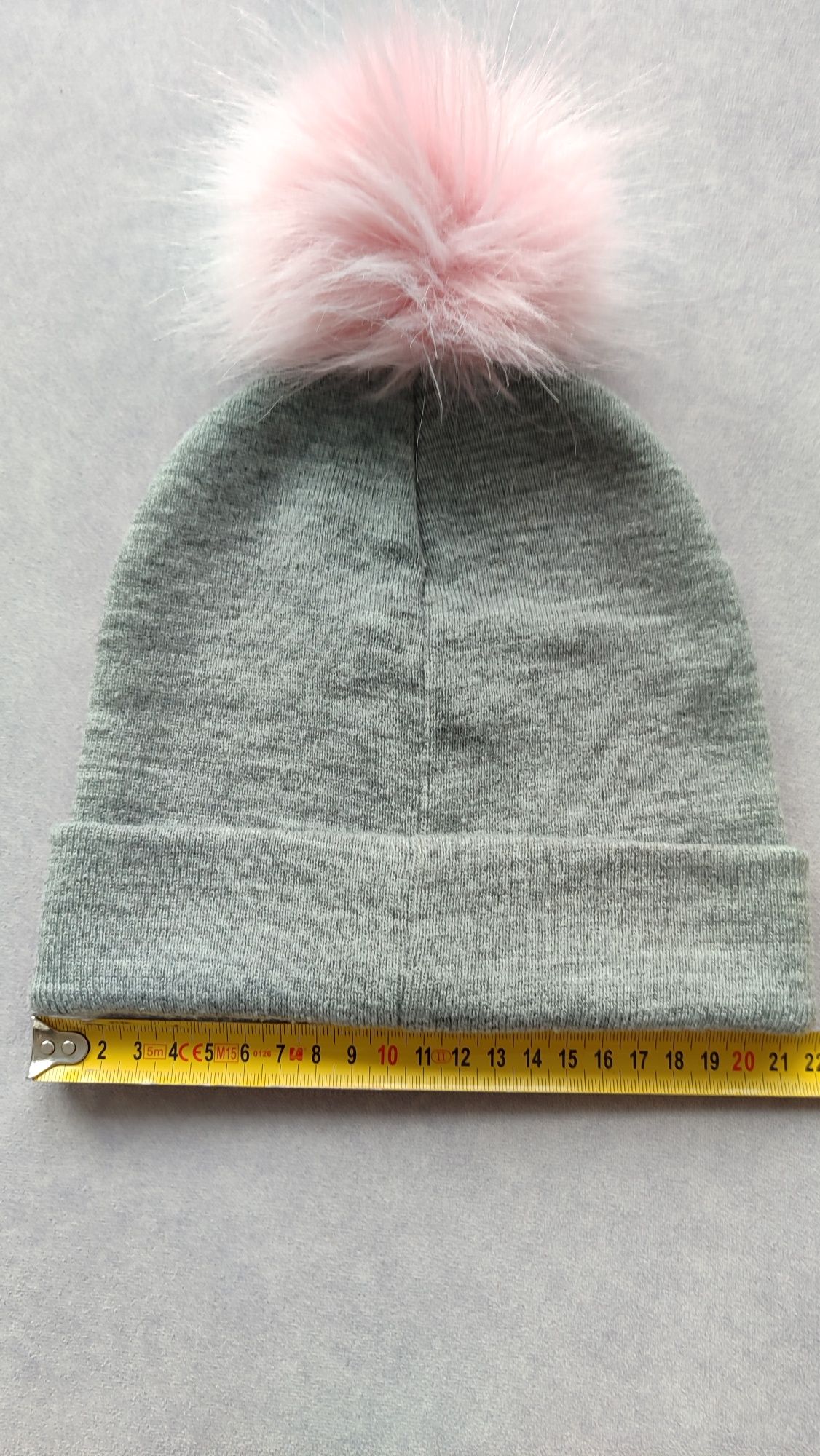 Szara czapka z różowym pomponem Hello Kitty 104-122 C&A