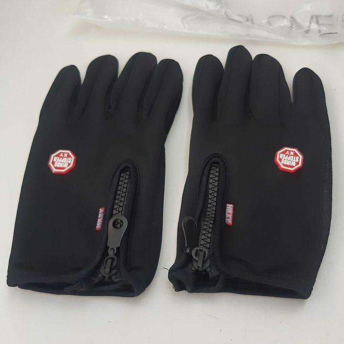 Par de Luvas Novas Inverno Antiderrapantes Pretas Touch Screens