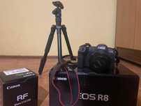 Canon EOS R8 + Obiektywy Canon RF 50mm f/1.8 stm + Statyw Benro IT-15