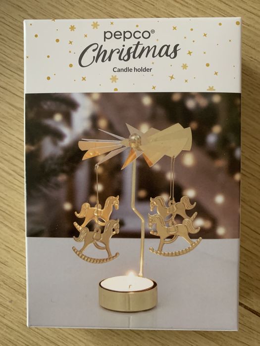 Свеча Рождественская новогодняя карусель