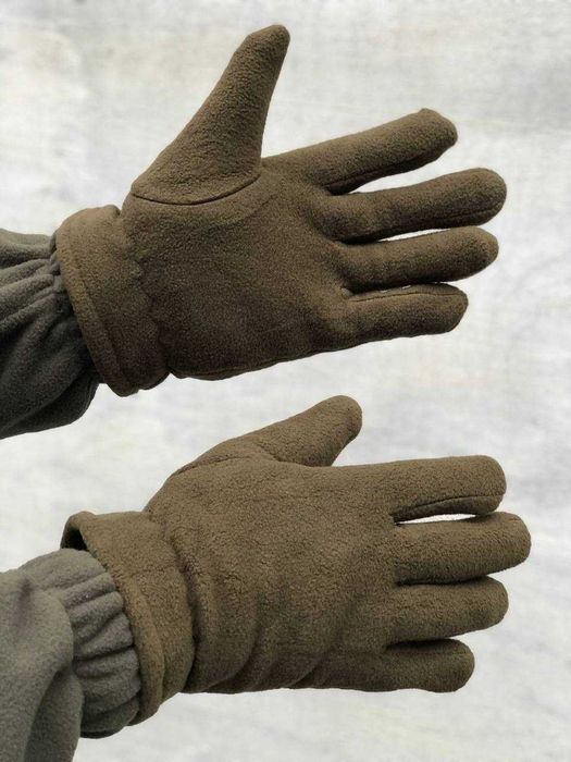 Армійські чоловічі зимові рукавиці олива / піксель двошарові флісові