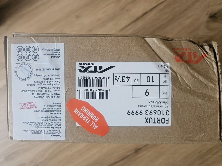 Buty sportowe Fortux by Lowa , czarne  rozm 43 1/2