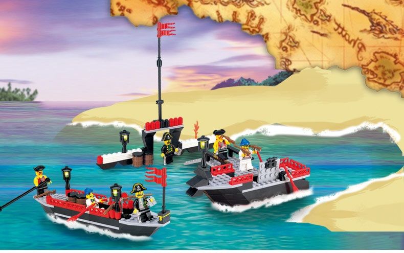 Compatível com LEGO - Navio Pirata - NOVO - 211 Peças