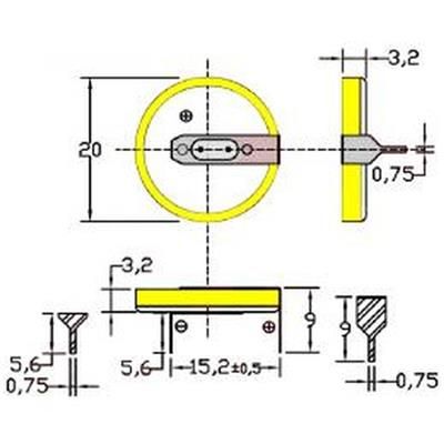 Bateria CR2032 Panasonic 3V 1x1 poziomo 15.2mm