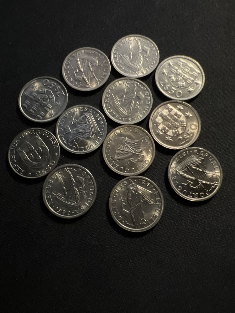 Lote moedas 2,50 escudos
