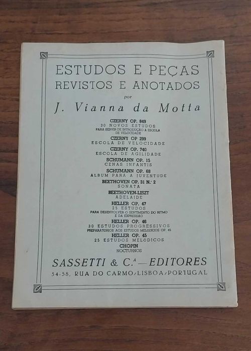 Antigo Livro "O Primeiro Mestre do Piano de Carl Czerny (OP. 599)