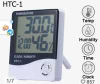 Метеостанція, годинник гігрометр, термометр для дому кімнатний htc-1