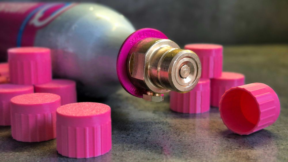 Nakrętka zatyczka korek na butle CO2 Soda Stream różowa Quick Connect