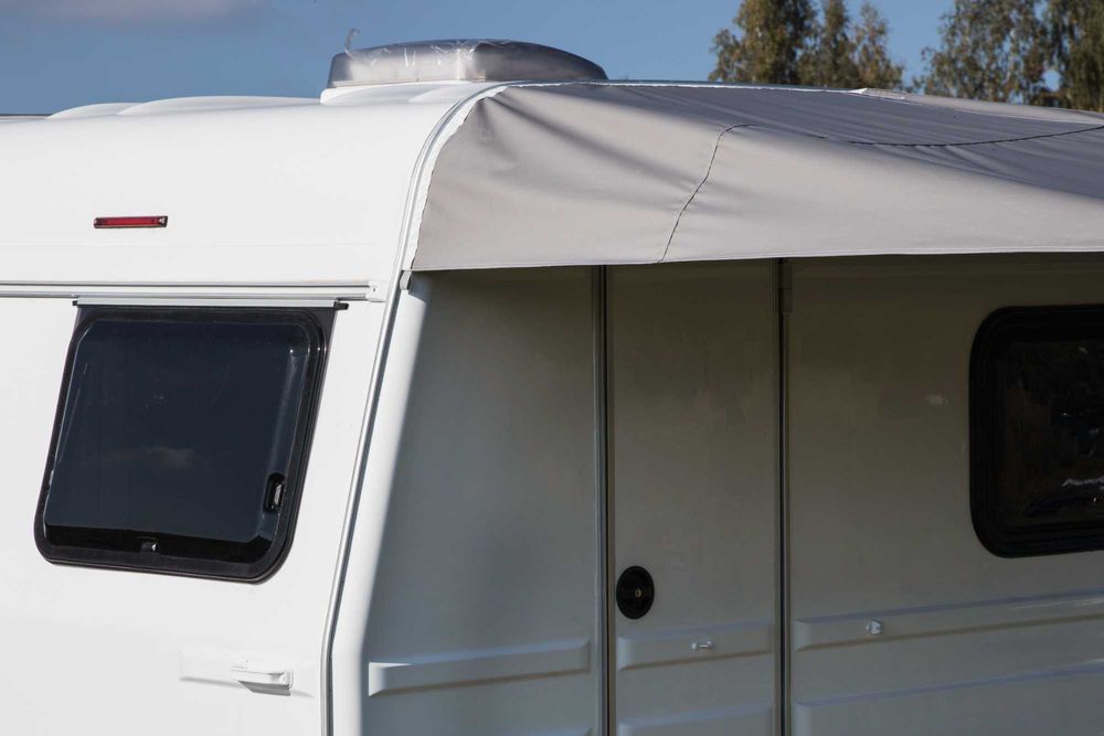 Nowa markiza daszek tarp przyczepy ok 4m  PREMIUM z kalenicą