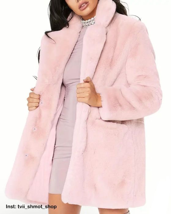 Шуба еко хутро рожева пухнаста легка