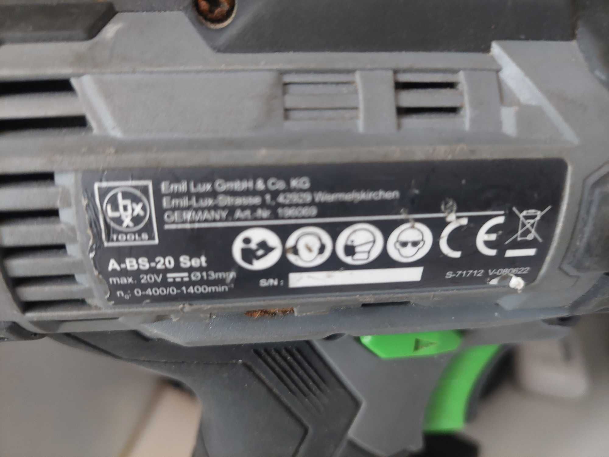 Wkrętarka LUX TOOLS A BS 20 SET z baterią  20V / Nowy Lombard/Katowice