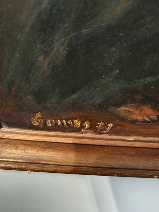 Belíssima  "O Quadro em oleo Pequeno Vendedor de F