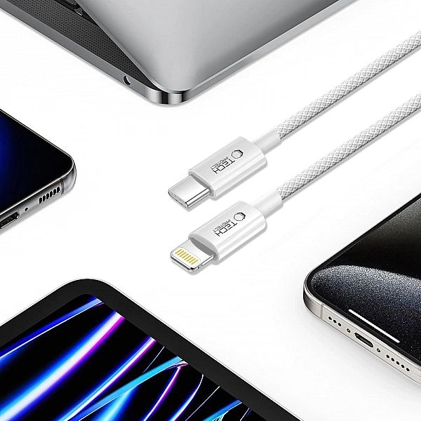 Kabel Tech-Protect UltraBoost USB-C / Lightning PD27W/3A 100 cm - szar