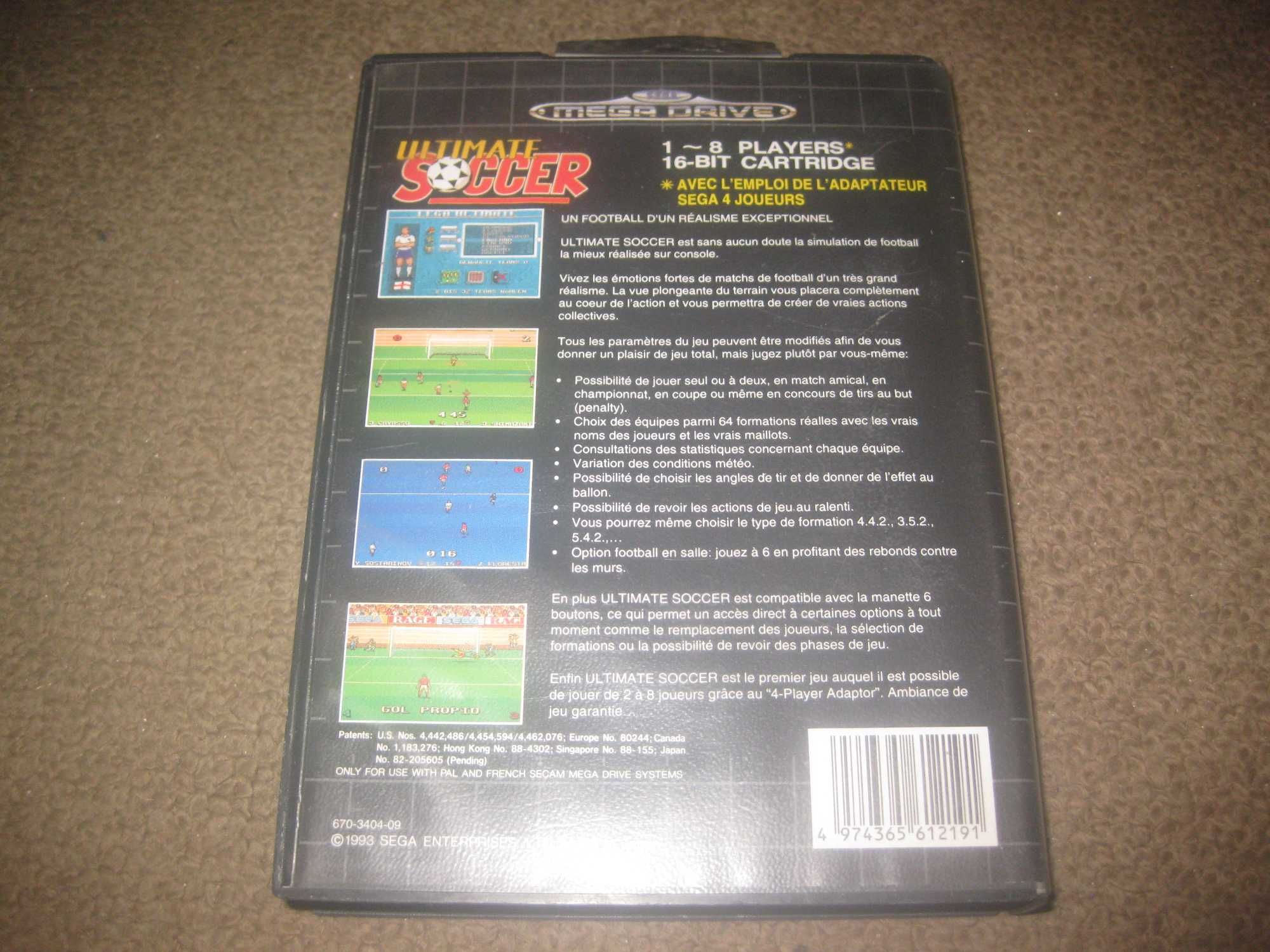 Jogo "Ultimate Soccer" para Sega Mega Drive