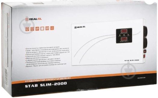 Продам Стабілізатор напруги Real-el STAB SLIM-2000, white (REAL-EL