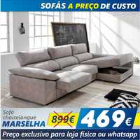 Sofá 2L + Chaise Long Marselha (260x150cm)